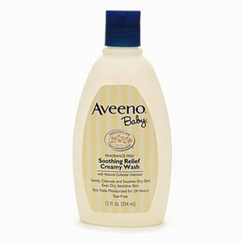 Aveeno Baby Soothing Relief Creamy Wash, Fragrance Free, 12 Oz